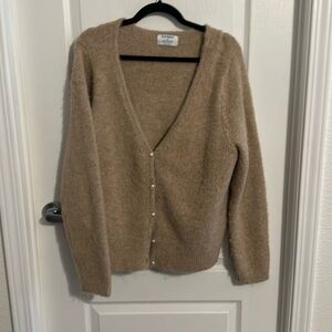 Old Navy 2x Women’s nude, fuzzy, retro cardigan.